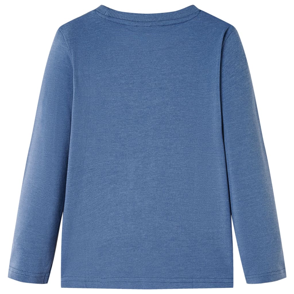 Kinder-Langarmshirt Blau Melange 92