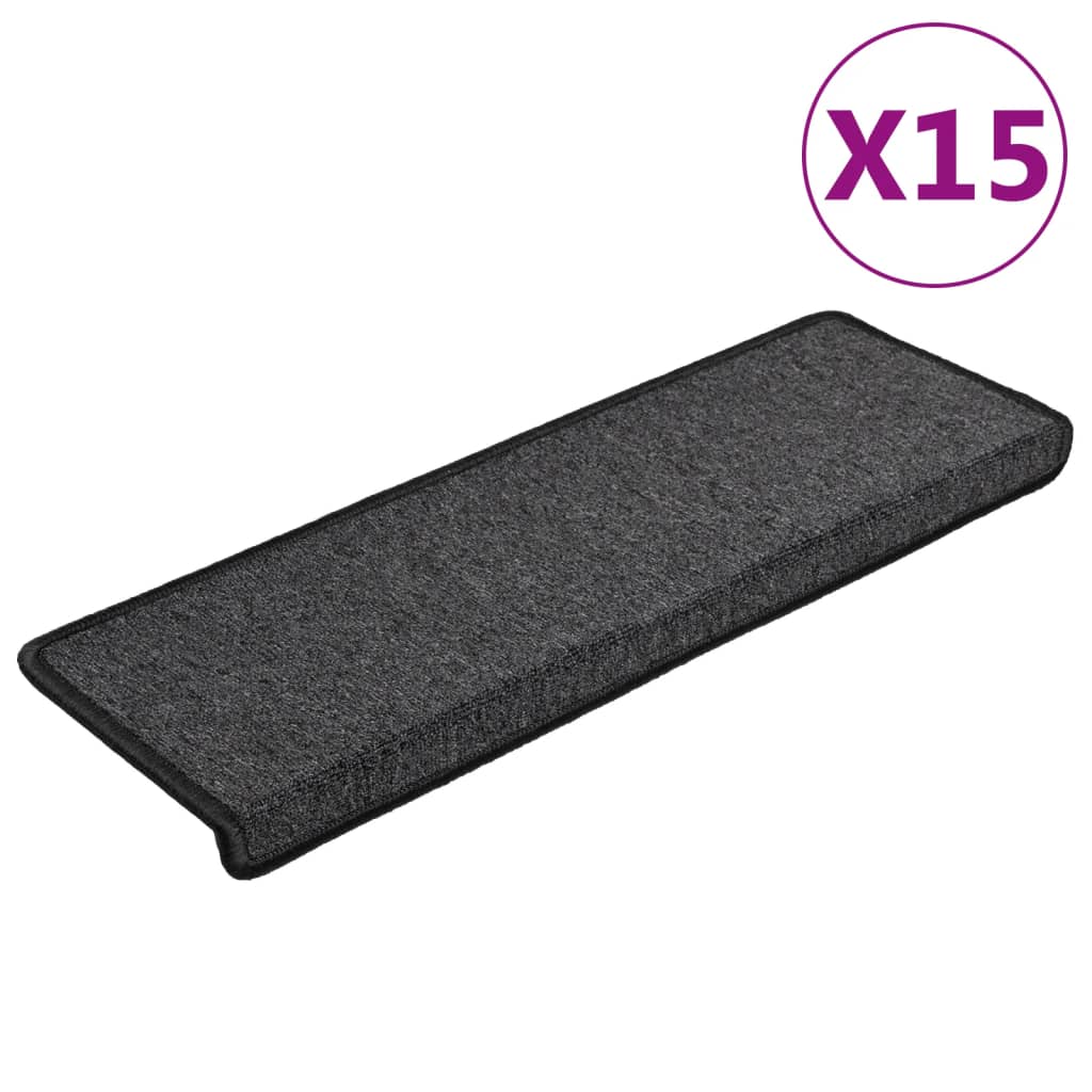 vidaXL Stufenmatten 15 Stk. 65x21x4 cm Anthrazit Rechteckiger Rand