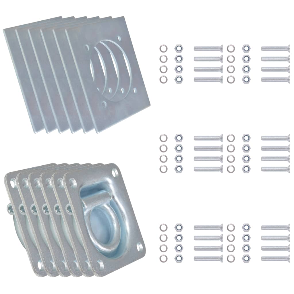 vidaXL Zurrösen für Anhänger 6 Stk. Verzinkter Stahl 2000 kg