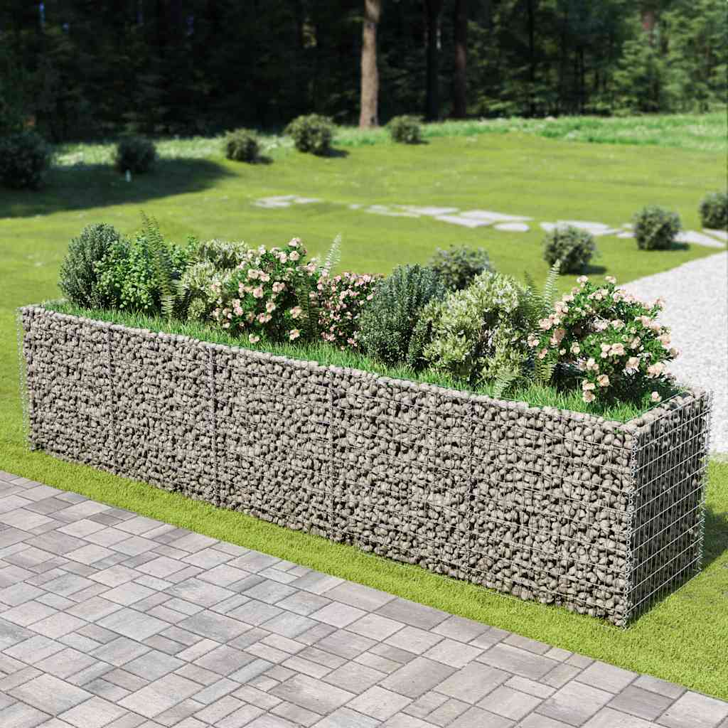 vidaXL Gabionen-Hochbeet Verzinkter Stahl 450×90×100 cm