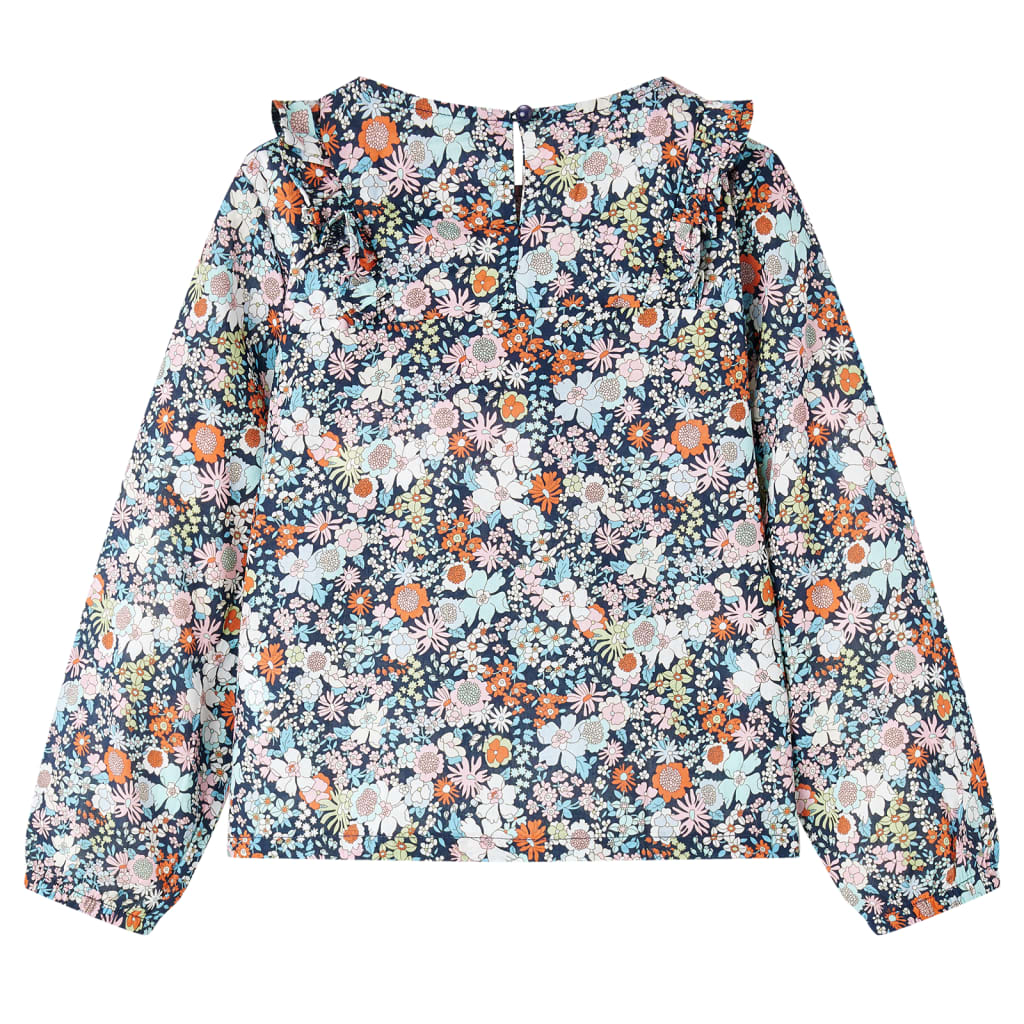 Kinder-Langarmbluse Dunkelblau 92