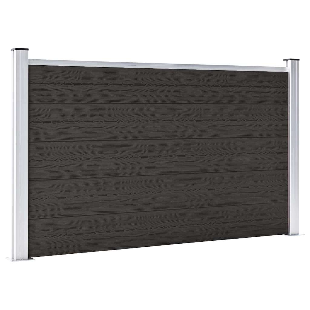 vidaXL Zaunelement WPC 180x105 cm Schwarz
