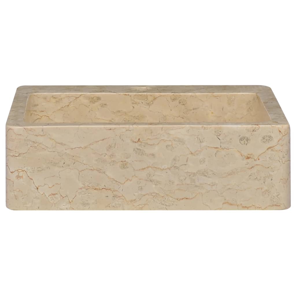 vidaXL Waschbecken Creme 40x40x12 cm Marmor