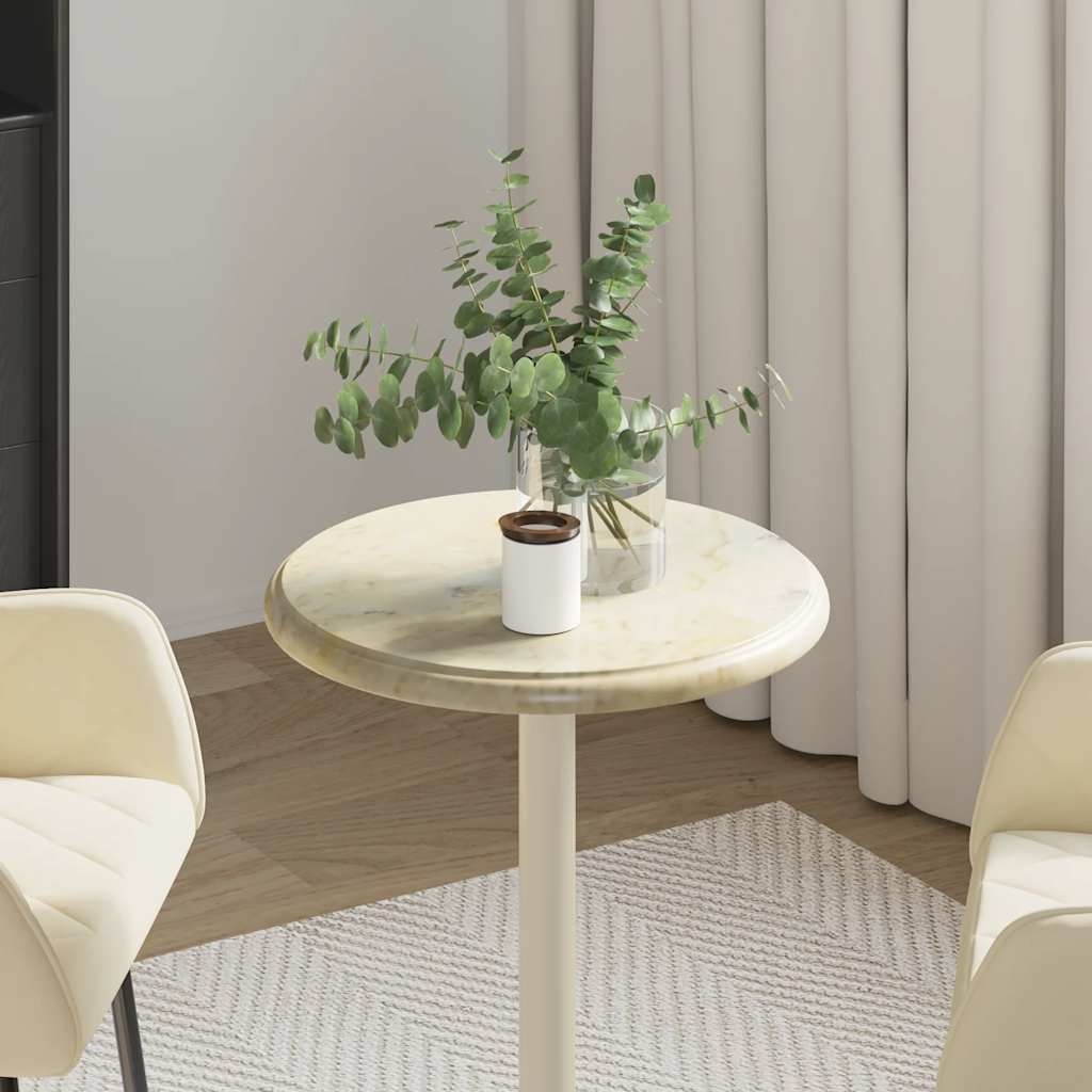 vidaXL Tischplatte Creme Ø40x2,5 cm Marmor