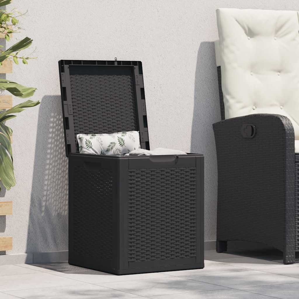 vidaXL Garten-Aufbewahrungsbox 90 L Schwarz PP Rattan