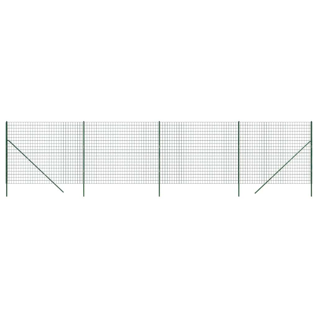 vidaXL Maschendrahtzaun Grün 1,4x10 m Verzinkter Stahl