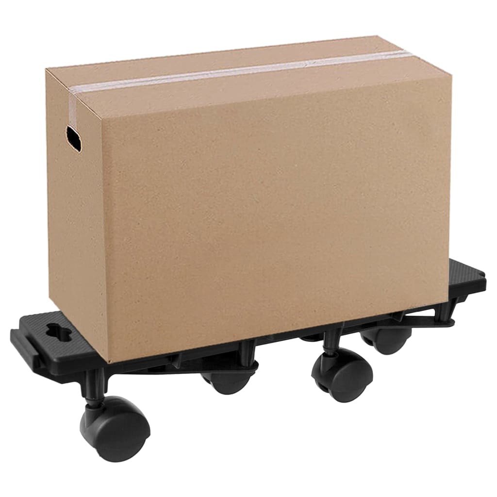 vidaXL Transportroller mit 4 Rollen 2 Stk. Schwarz Polypropylen 170 kg
