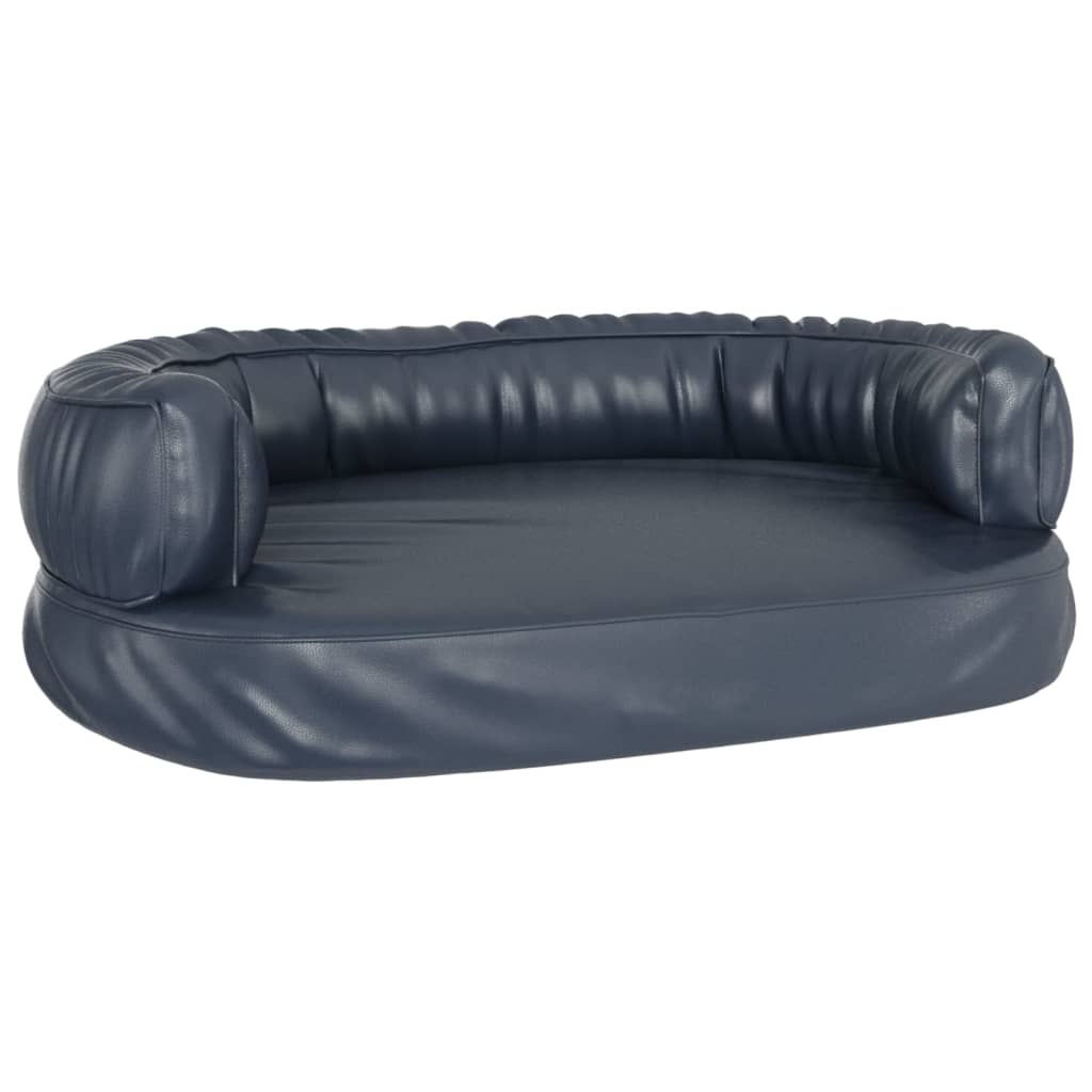 vidaXL Hundebett Ergonomisch Schaumstoff Dunkelblau 60x42cm Kunstleder