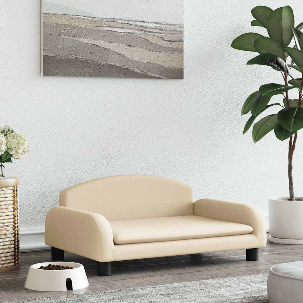vidaXL Hundebett Creme 70x45x30 cm Stoff