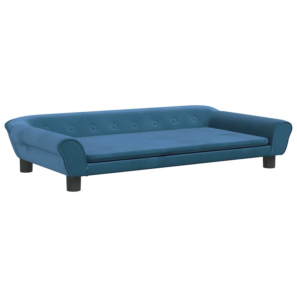 vidaXL Hundebett Blau 100x50x21 cm Samt