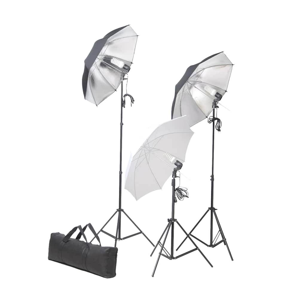 vidaXL Fotostudio-Beleuchtung Set 24 Watt mit Stativen & Schirmen