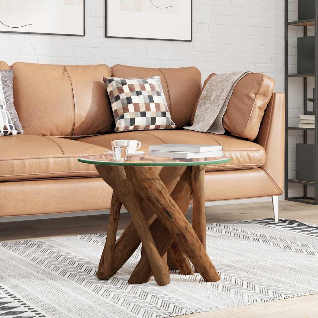 vidaXL Couchtisch Massivholz Teak Treibholz 60 cm