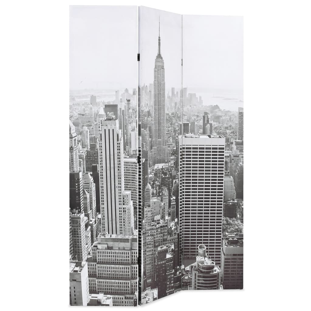 vidaXL Raumteiler klappbar 120 x 170 cm New York bei Tag Schwarz-Weiß