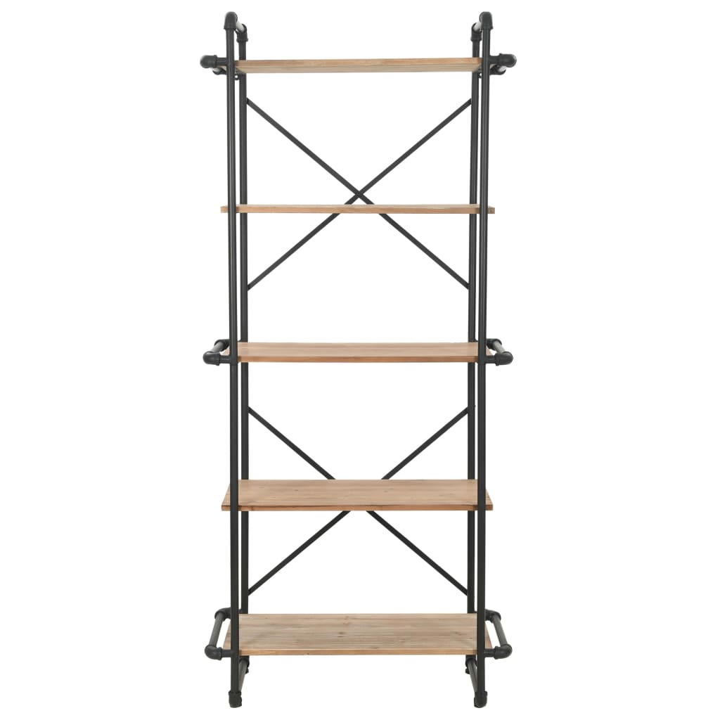 vidaXL Bücherregal Massivholz Tanne und Stahl 80x42x180 cm