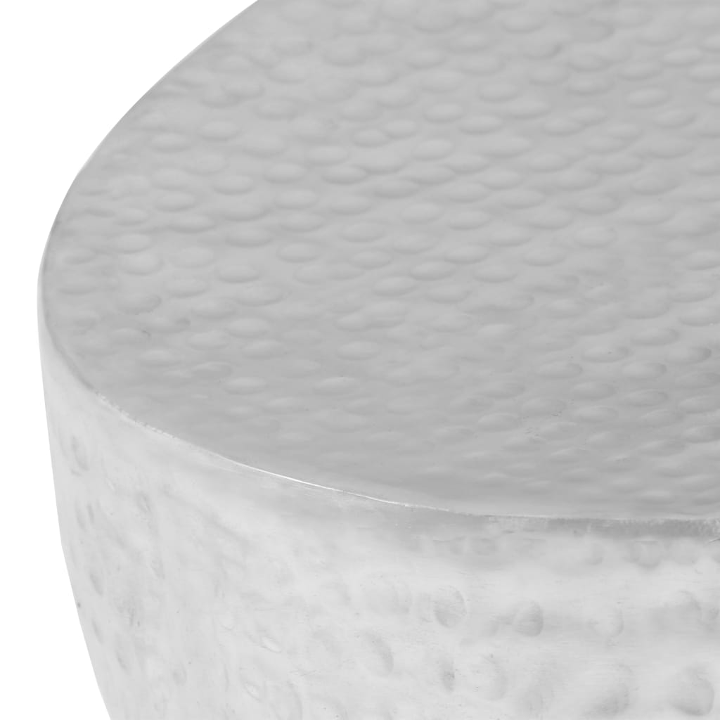vidaXL Couchtisch Silber gehämmert 100 x 50 x 28 cm Aluminium