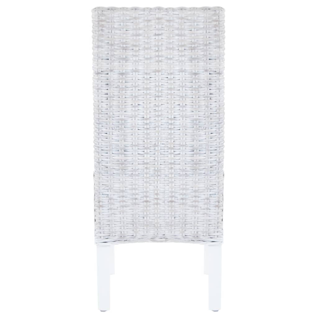 vidaXL Esszimmerstühle 2 Stk. Hellbraun Kubu-Rattan und Mahagoniholz