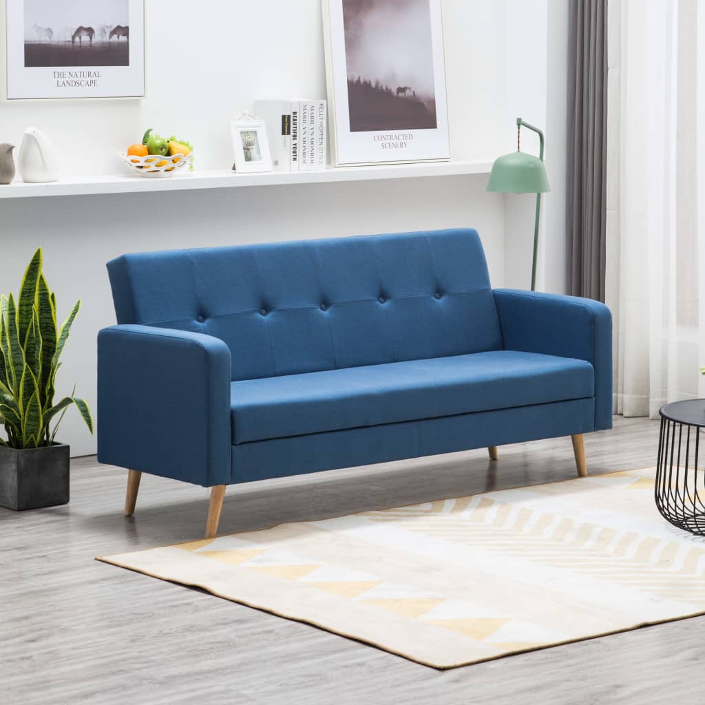 vidaXL Sofa Stoff Blau