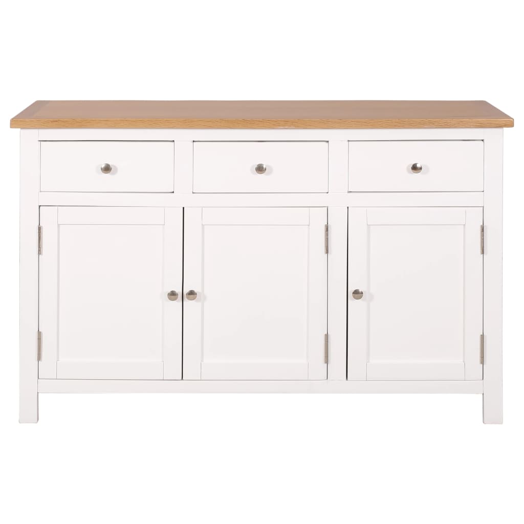 vidaXL Sideboard 110x33,5x70 cm Massivholz Eiche