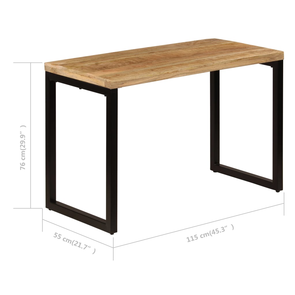 vidaXL Esstisch 115x55x76 cm Massivholz Mango und Stahl