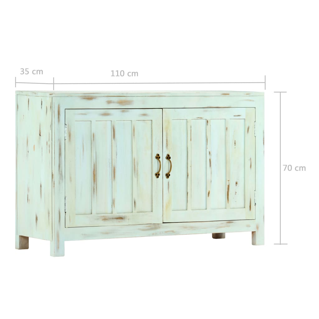 vidaXL Sideboard Hellblau 110x35x70 cm Massivholz Mango