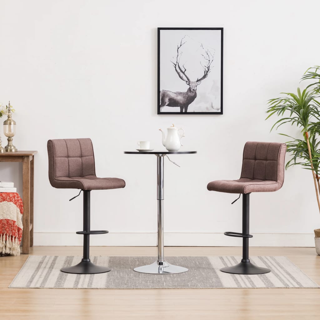 vidaXL Barhocker 2 Stk. Taupe Stoff