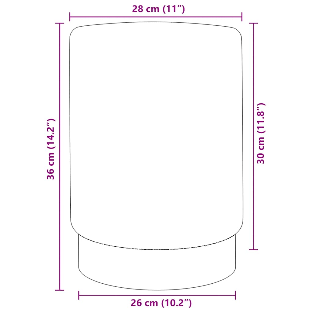 vidaXL Hocker Dunkelgrün und Golden Samt 28 x 36 cm