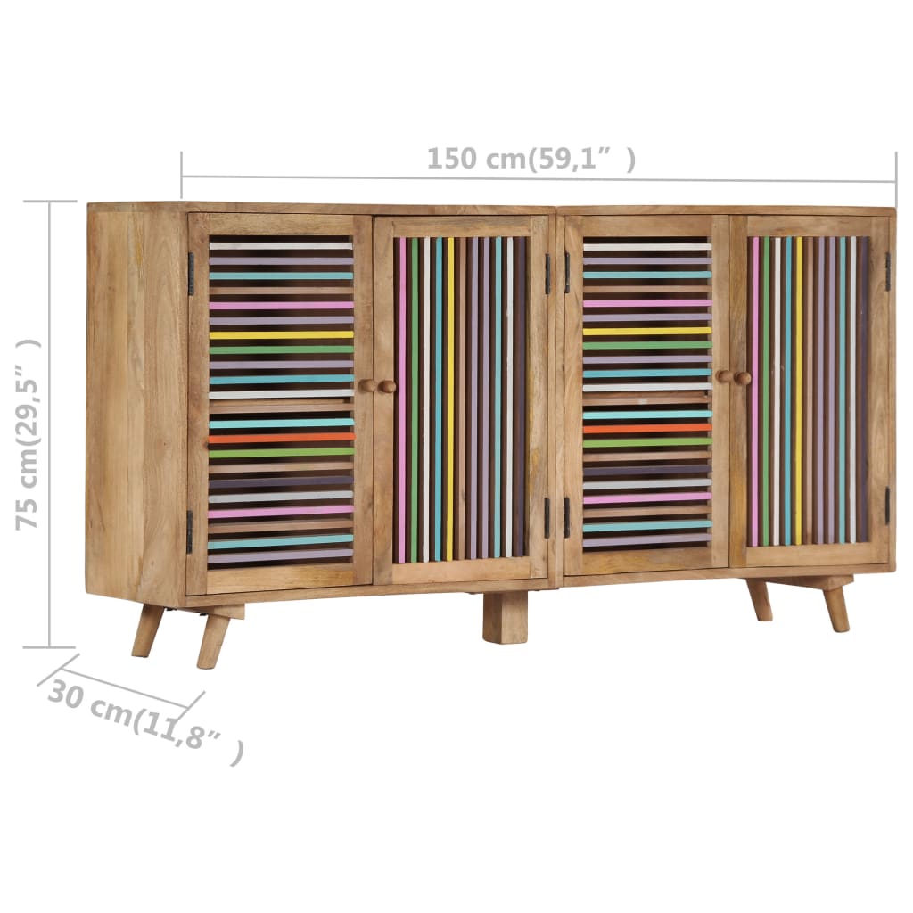 vidaXL Sideboard 150x30x75 cm Massivholz Mango