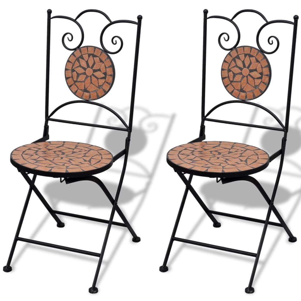 vidaXL 3-tlg. Bistro-Set Keramik Terrakotta