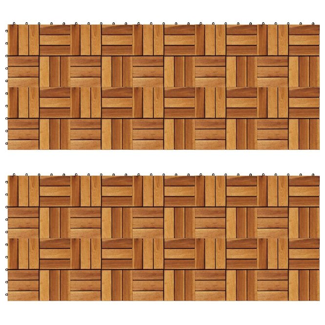 vidaXL Terrassenfliesen 20 Stk. Vertikales Muster 30x30 cm Akazienholz