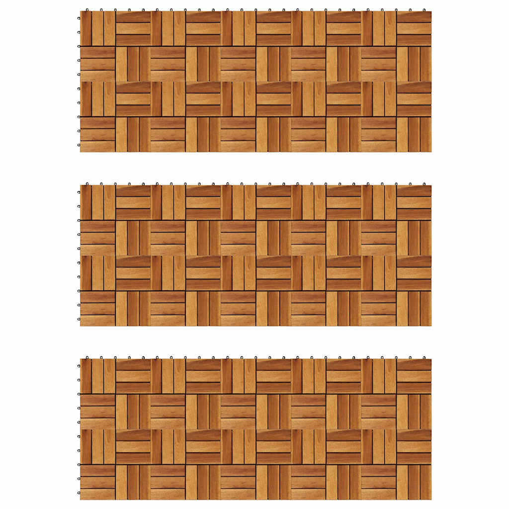vidaXL Terrassenfliesen 20 Stk. Vertikales Muster 30x30 cm Akazienholz
