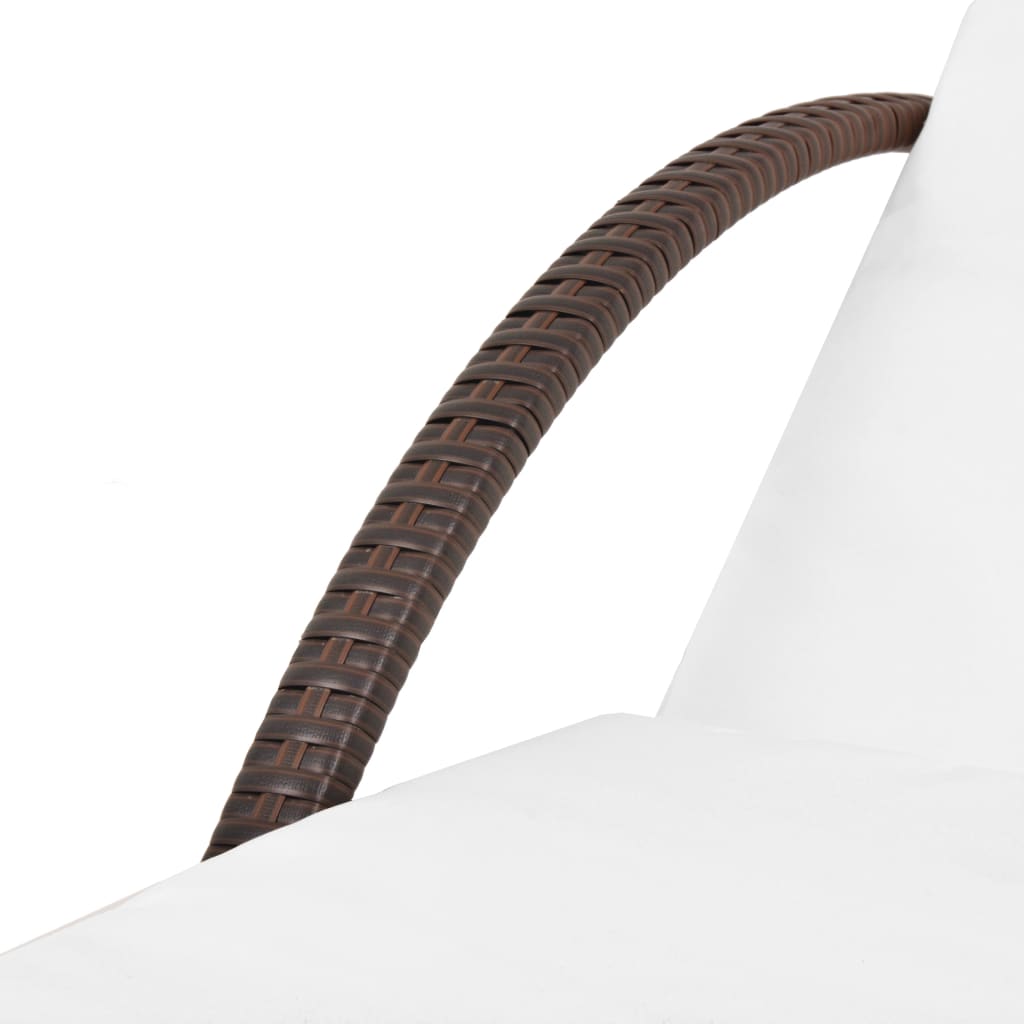 vidaXL Sonnenliegen 2 Stk. mit Tisch Poly Rattan Braun