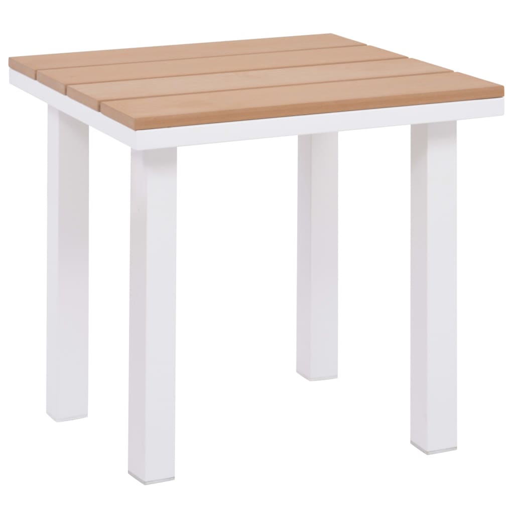 vidaXL Sonnenliegen 2 Stk. mit Tisch Aluminium WPC Weiß und Braun