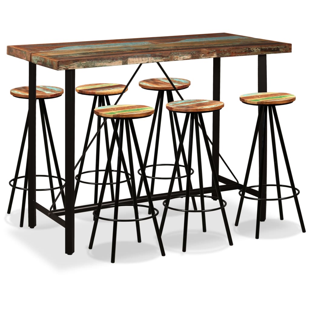 vidaXL 3-tlg. Bar-Set Altholz Massiv