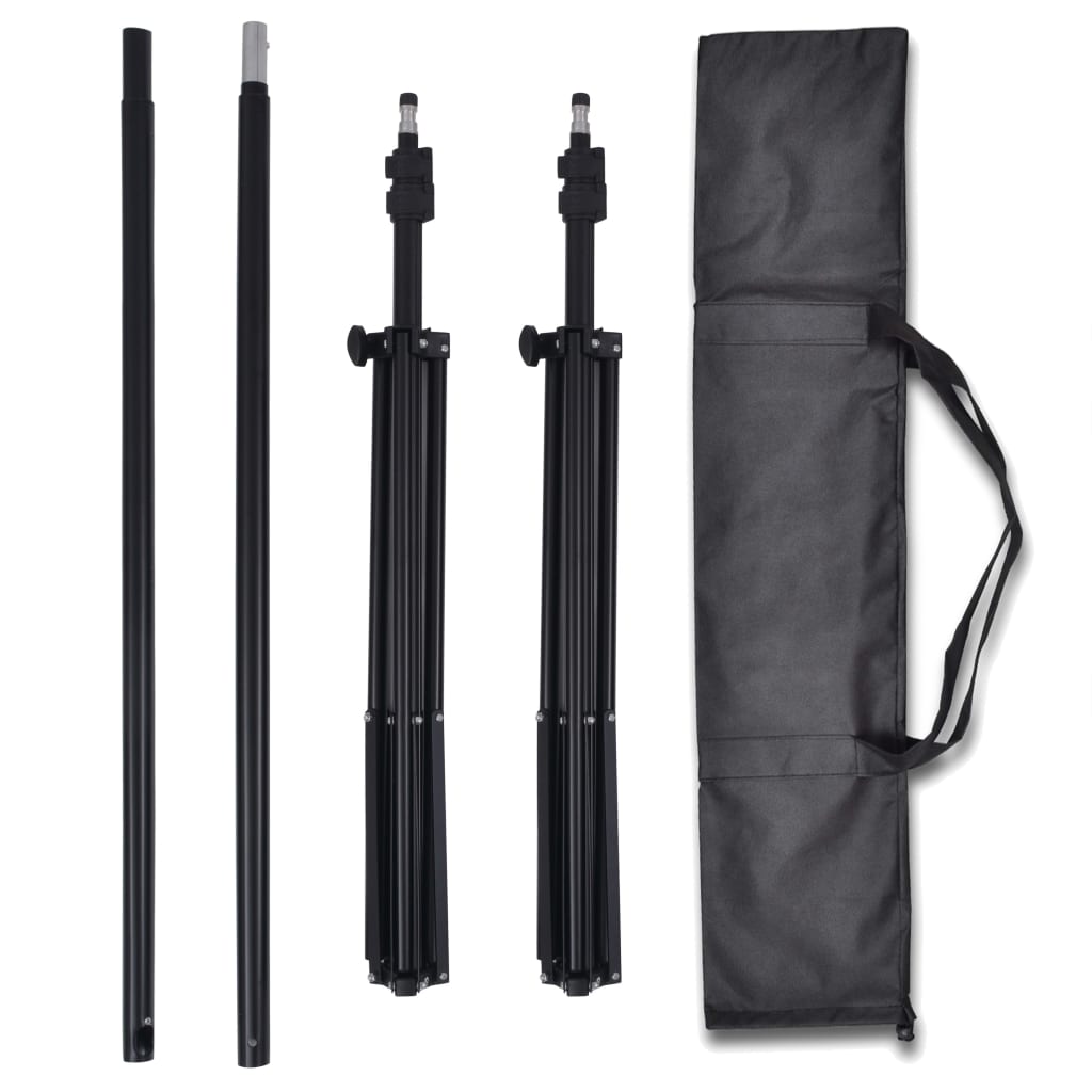 vidaXL Fotostudio Set 3 Baumwolle-Hintergründe Rahmen verstellbar 3x3m