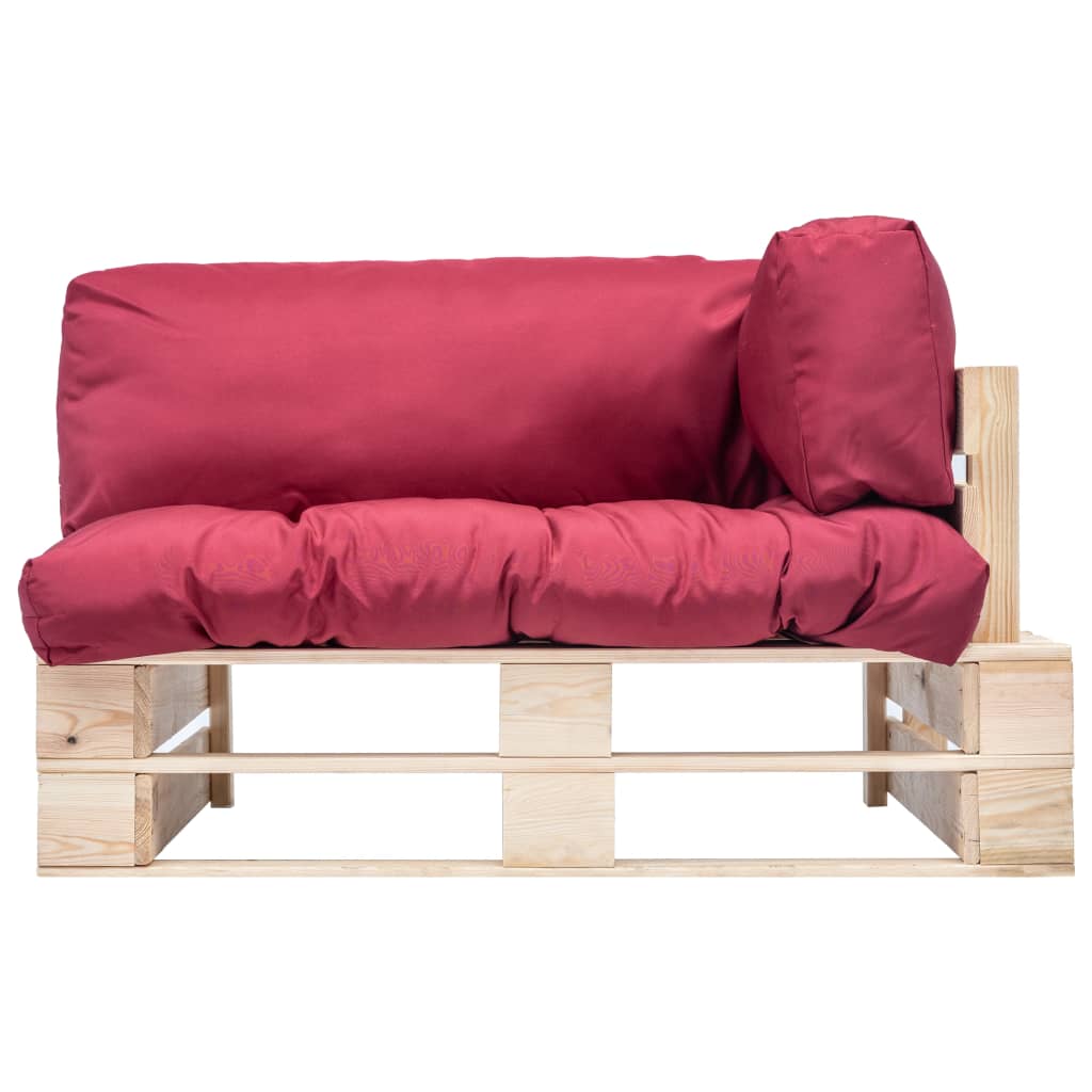 vidaXL Outdoor-Sofa Paletten mit Kissen in Grau Kiefernholz