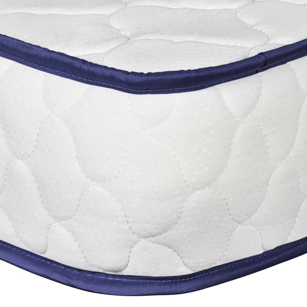 vidaXL Bett mit Memoryschaum-Matratze Weiß Kunstleder 90×200 cm