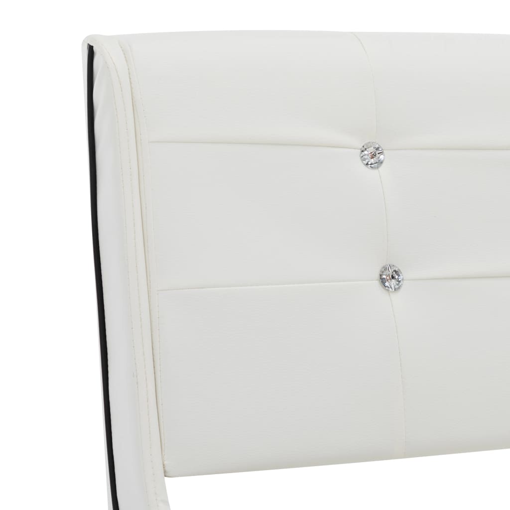 vidaXL Bett mit Matratze Weiß Kunstleder 90 x 200 cm