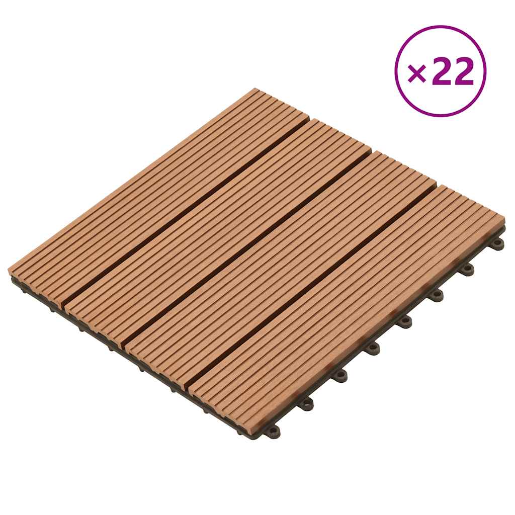 vidaXL 22 Stk. Terrassenfliesen 30 x 30 cm 2 qm WPC Braun