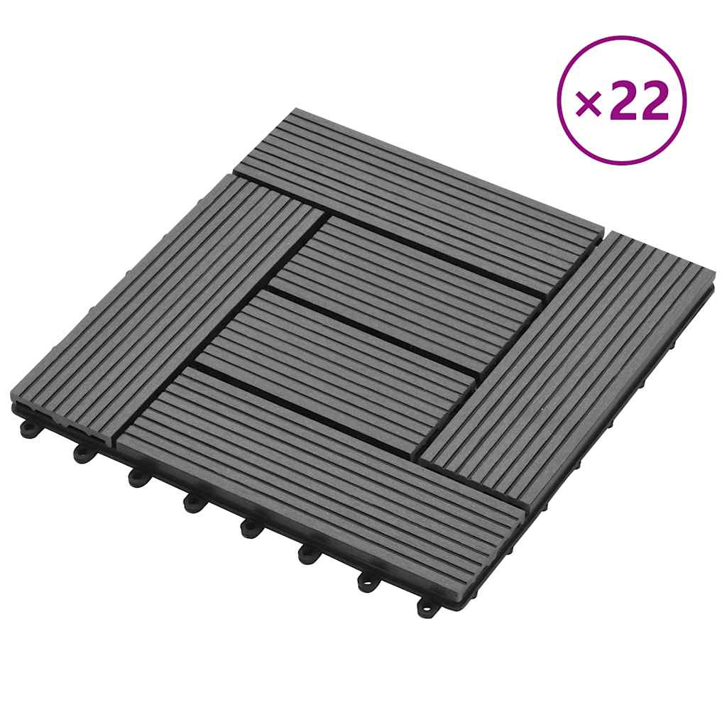 vidaXL 22 Stk. Terrassenfliesen 30 x 30 cm 2 qm WPC Braun