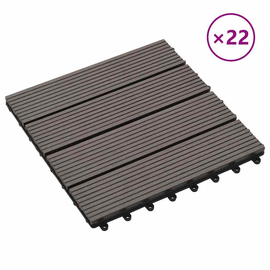 vidaXL 22 Stk. Terrassenfliesen 30 x 30 cm 2 qm WPC Braun