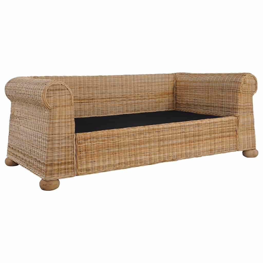 vidaXL 2-tlg. Sofagarnitur mit Kissen Natur Rattan