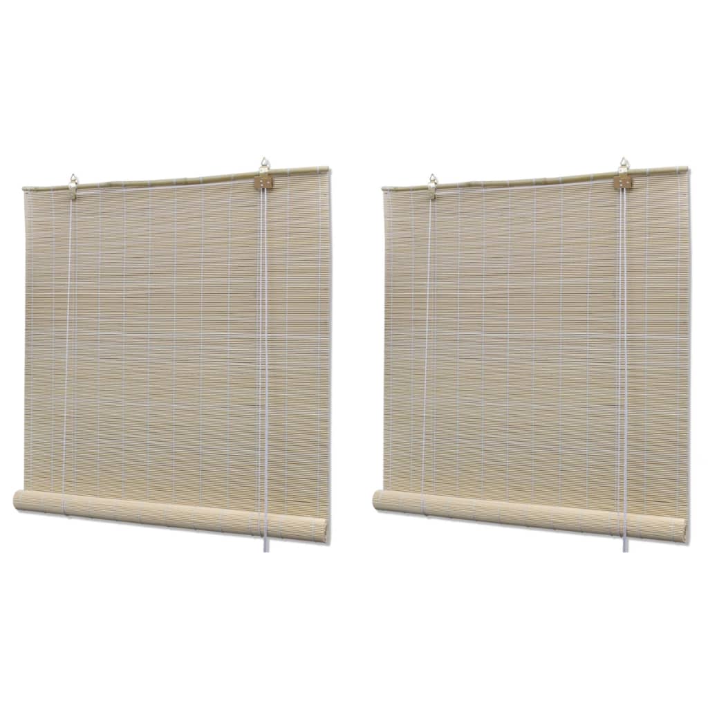 vidaXL Bambusrollos Natur 2 Stk. 120x160 cm