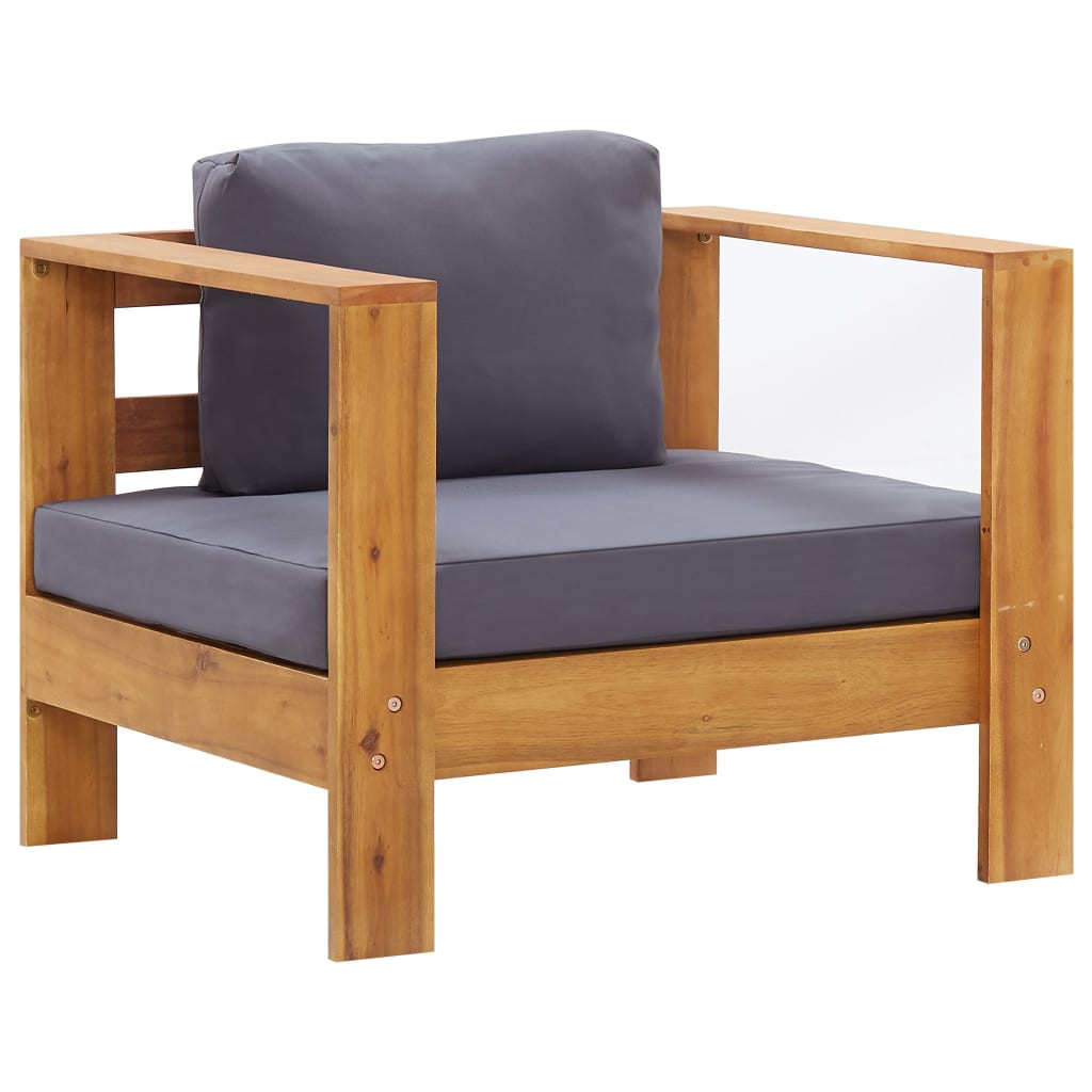 vidaXL 4-tlg. Garten-Lounge-Set mit Kissen Creme Massivholz Akazie