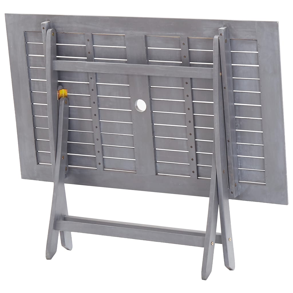 vidaXL 5-tlg. Garten-Essgruppe Massivholz Akazie Grau