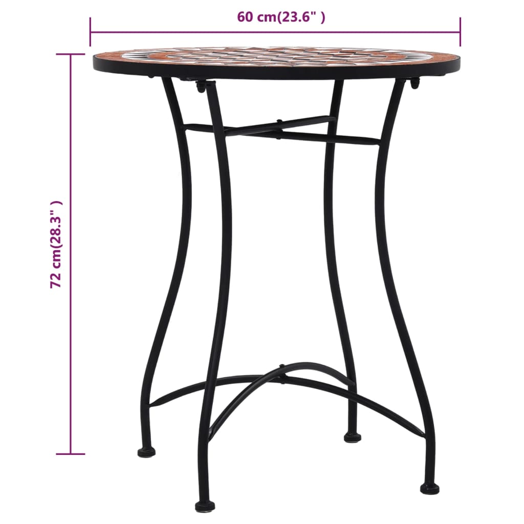 vidaXL 3-tlg. Bistro-Set Mosaik Keramik Terrakotta