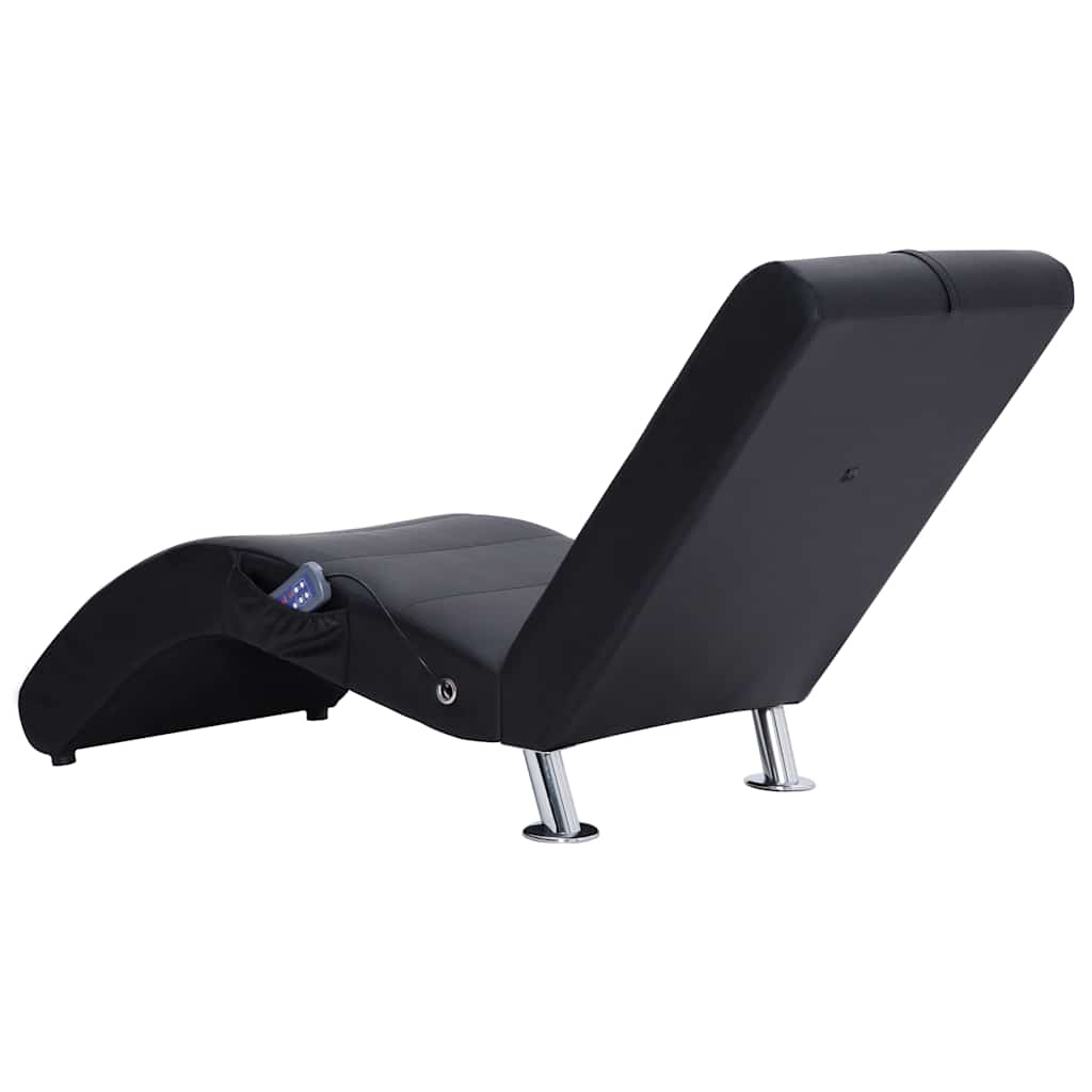 vidaXL Massage-Chaiselongue mit Kissen Schwarz Kunstleder