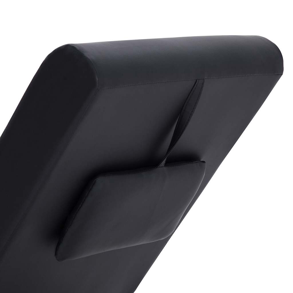 vidaXL Massage-Chaiselongue mit Kissen Schwarz Kunstleder