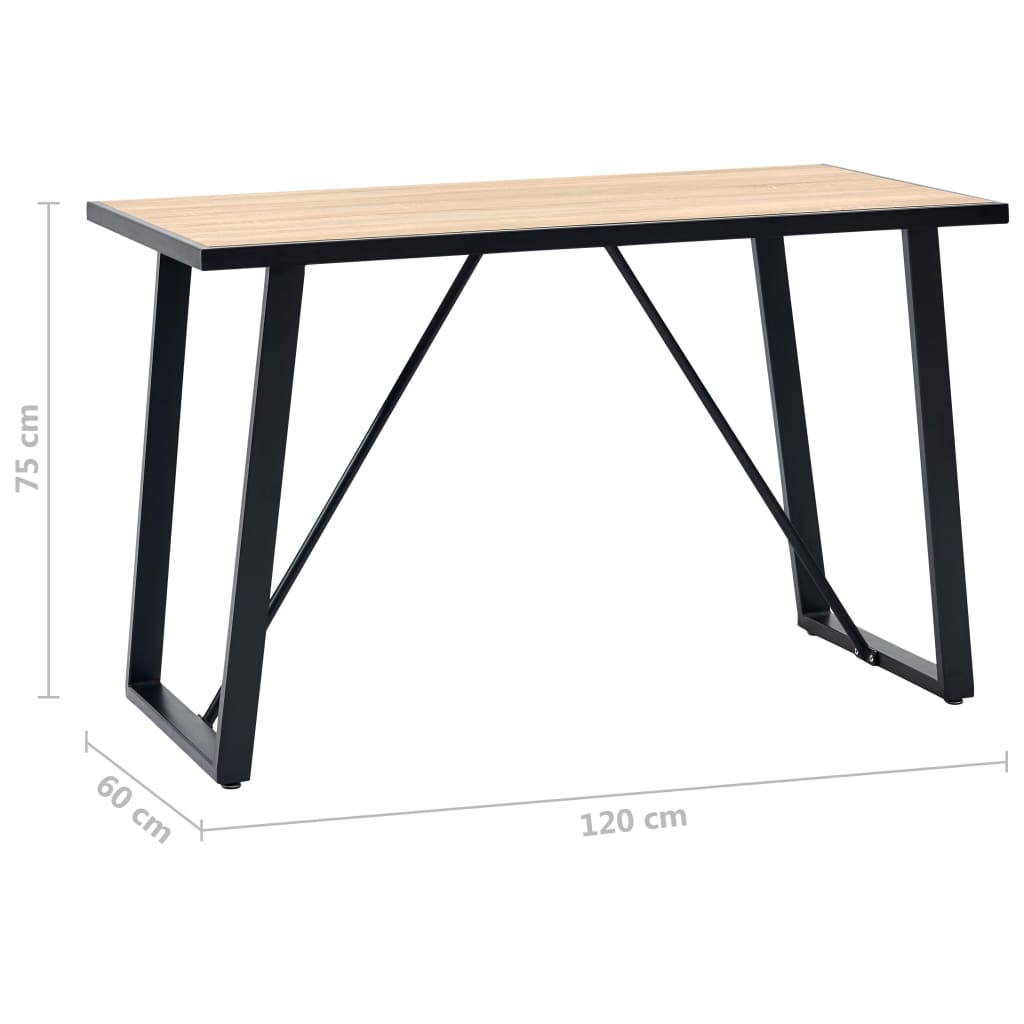 vidaXL Esstisch Eichenfarbe 120x60x75 cm MDF