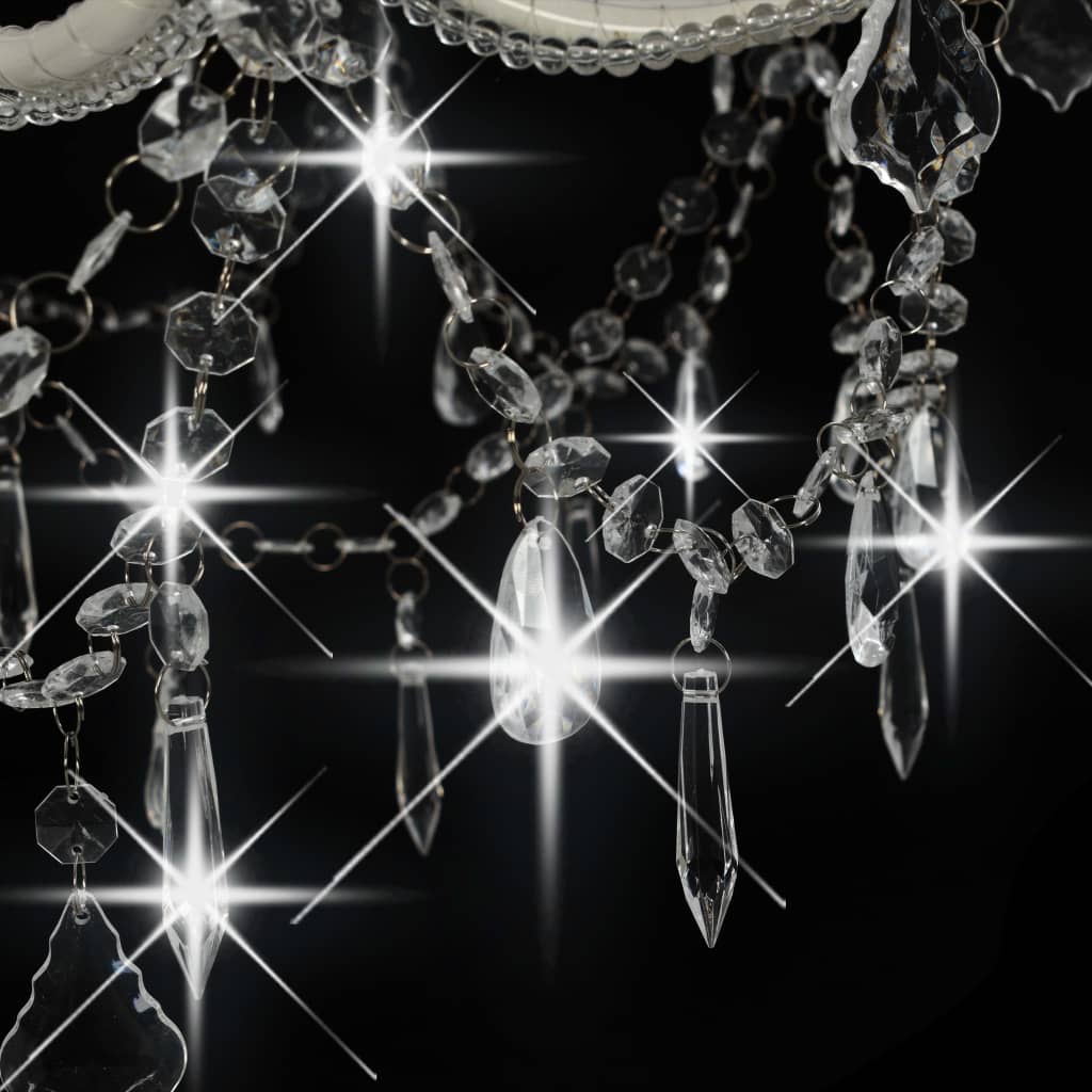 vidaXL Kronleuchter 2-lagig Weiß 15×E14-Glühbirnen