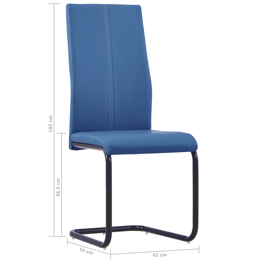 vidaXL Freischwinger 2 Stk. Blau Kunstleder